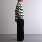 W's TECH DRAWSTRING BORDER S/S TEE #WHITE / GREEN [BE-36024L]