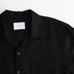 VIS/LI TWILL OVERSIZED OPEN COLLAR SS SHIRT #BLACK [ST.1154]