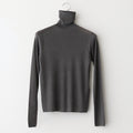 TENCEL SILK CIRCULER RIB TURTLENECK SWEATER #CHARCOAL GRAY(004) [KRAGGW0703]