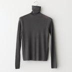 TENCEL SILK CIRCULER RIB TURTLENECK SWEATER #CHARCOAL GRAY(004) [KRAGGW0703]