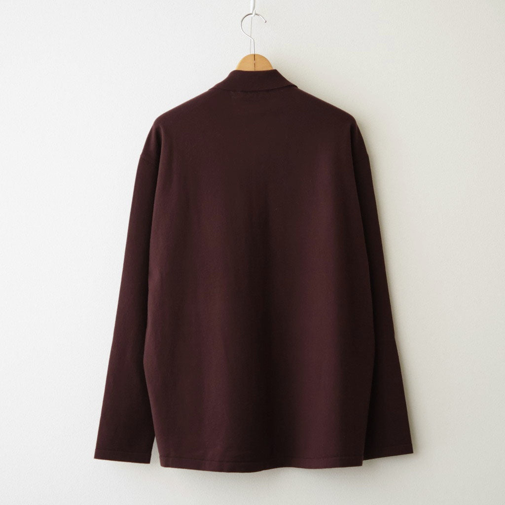 HIGH TWIST WOOL KNIT SHIRT CARDIGAN #RED BROWN [A26AC01CK]