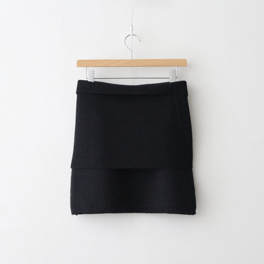 Layered Knit Skirt #BLK [12520808]