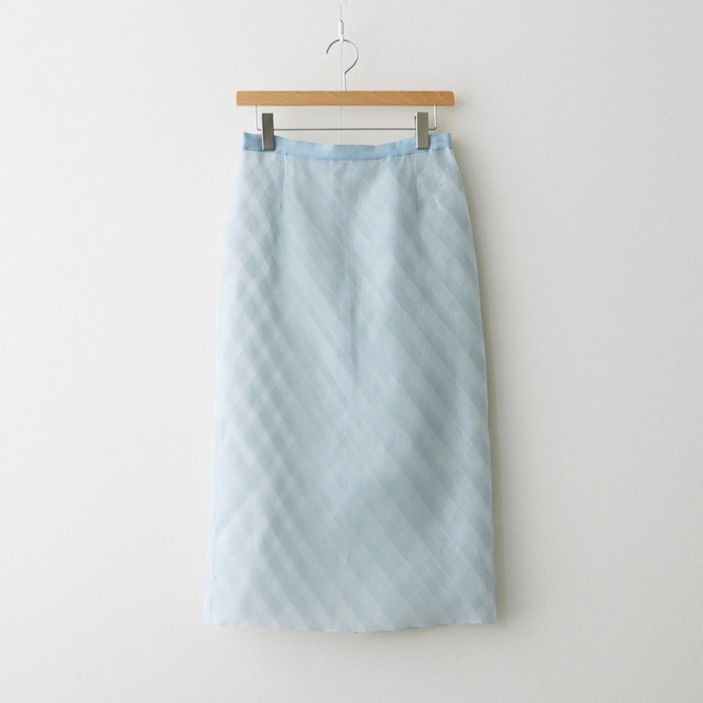 SHEER SILK COTTON CUT JACQUARD PENCIL SKIRT #LIGHT BLUE [A26SS02SO]