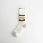 COARSE RIBBED OLDSCHOOL CREW SOCKS #D.GREEN/YELLOW [R1255-SS26]