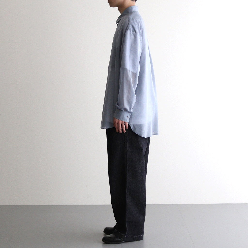 SHEER STRIPE SHIRTS LOOSE FIT #BLUE STRIPE [2541000507]