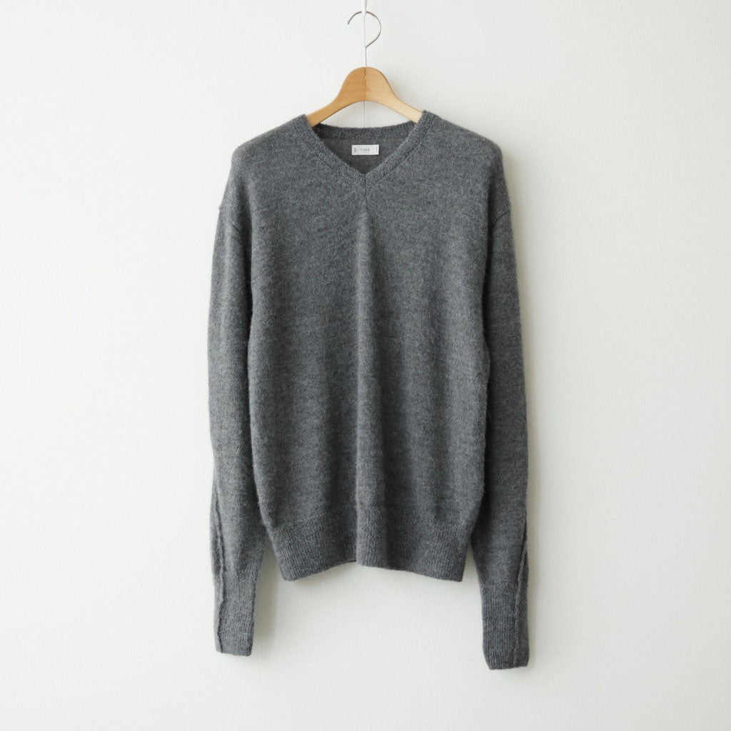 Baby Alpaca V-neck Sweater #M.Gray [YK26FW01379S]