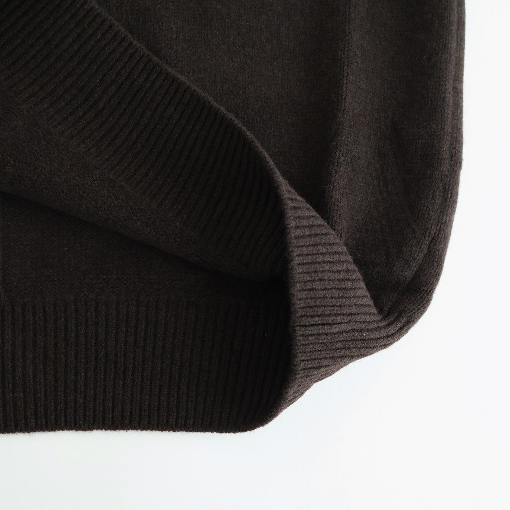 EXTRA FINE WOOL WARM KNIT CREW NECK LS #DARK BROWN [ST.1289]