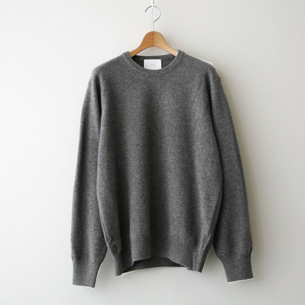 EXTRA FINE WOOL KNIT CREW NECK LS #GREY [ST.1634]