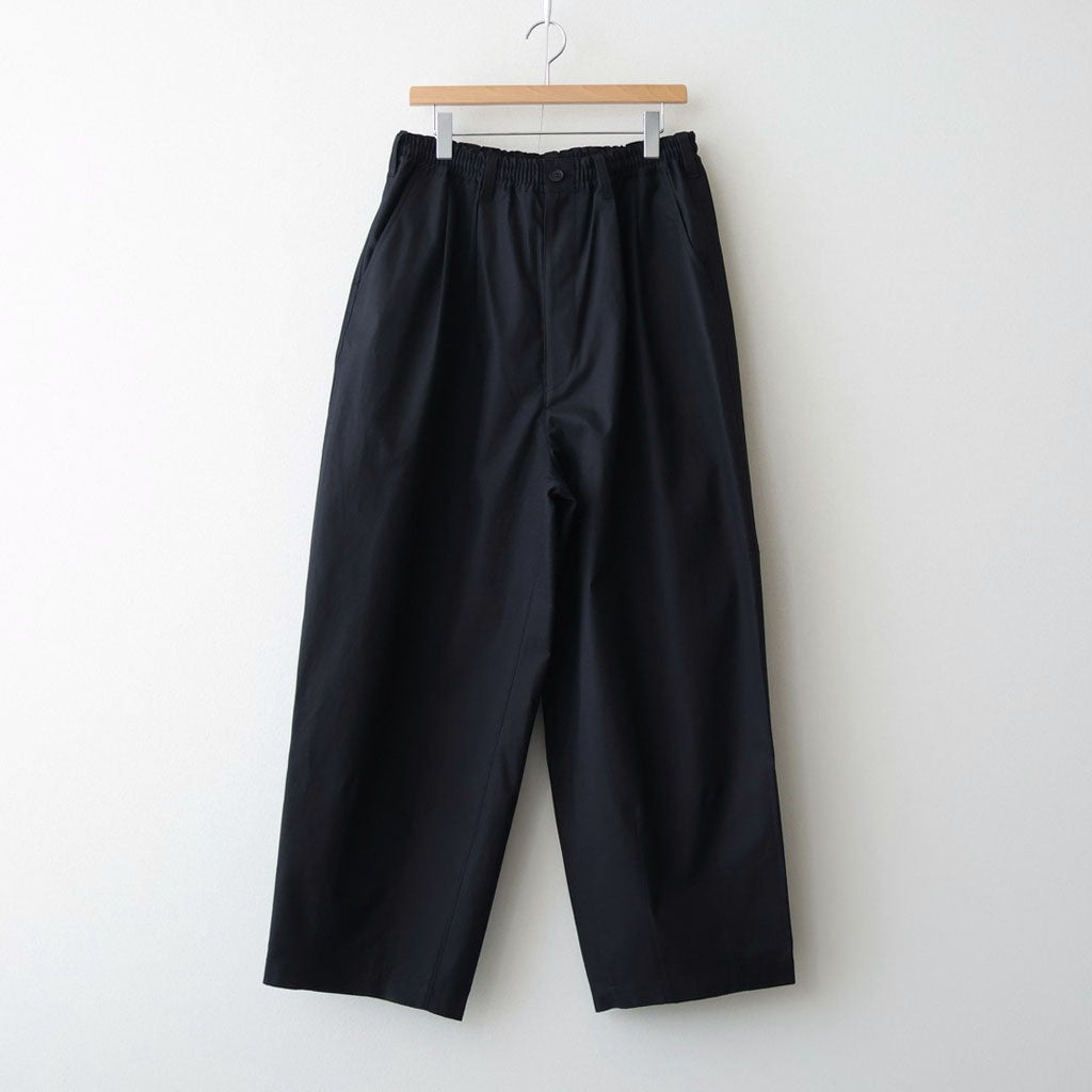 綿ツイル微起毛 ワイド2タックパンツ #BLACK [HQ-P006-051]