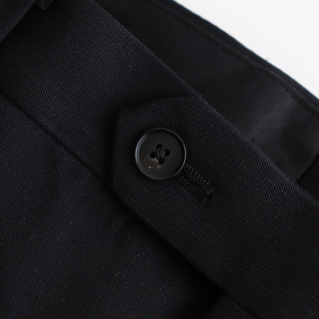 LIGHT WOOL MAX GABARDINE TWO-TUCK SLACKS #TOP BLACK [A25AP03MG]