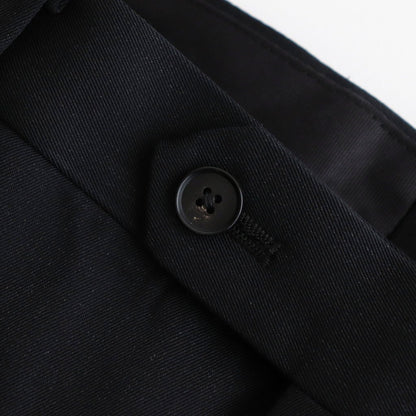 LIGHT WOOL MAX GABARDINE TWO-TUCK SLACKS #TOP BLACK [A25AP03MG]