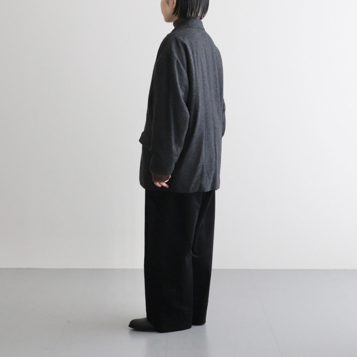 縮絨ウール2WAYカラーJK #CHARCOAL GRAY [D225-J332]