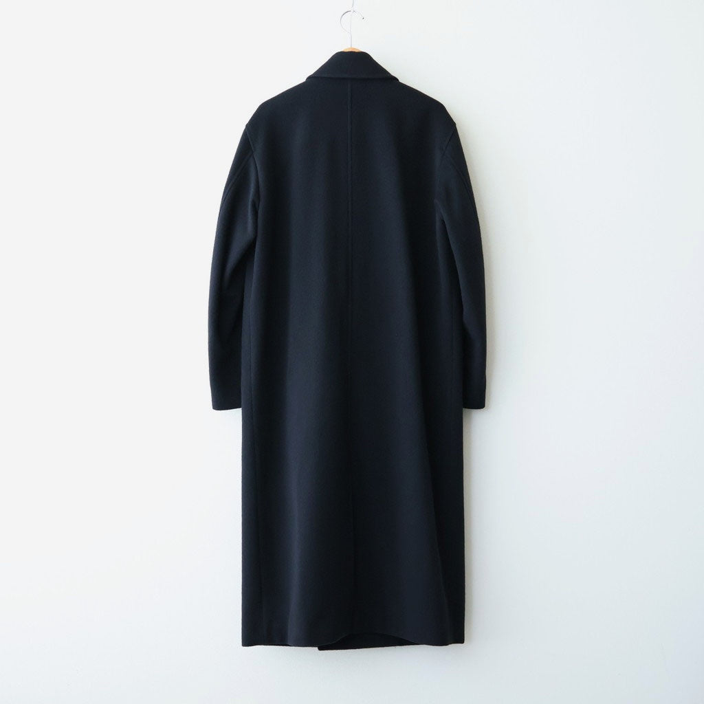 SUPER FINE WOOL MOSSER DOUBLE-BREASTED COAT #BLACK [A26AC04WM]