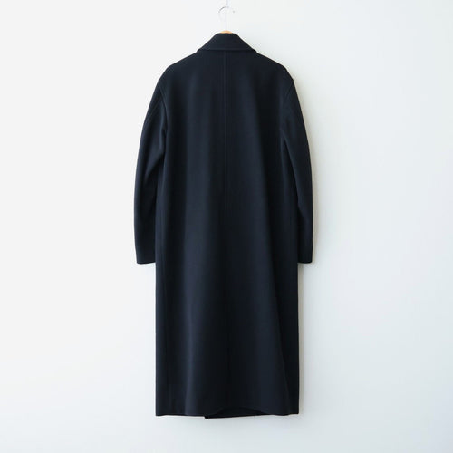 SUPER FINE WOOL MOSSER DOUBLE-BREASTED COAT #BLACK [A26AC04WM]