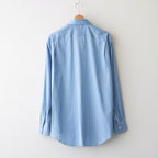 COTTON SILK STRIPE SHIRT #SAX BLUE STRIPE [A26AS01CS]