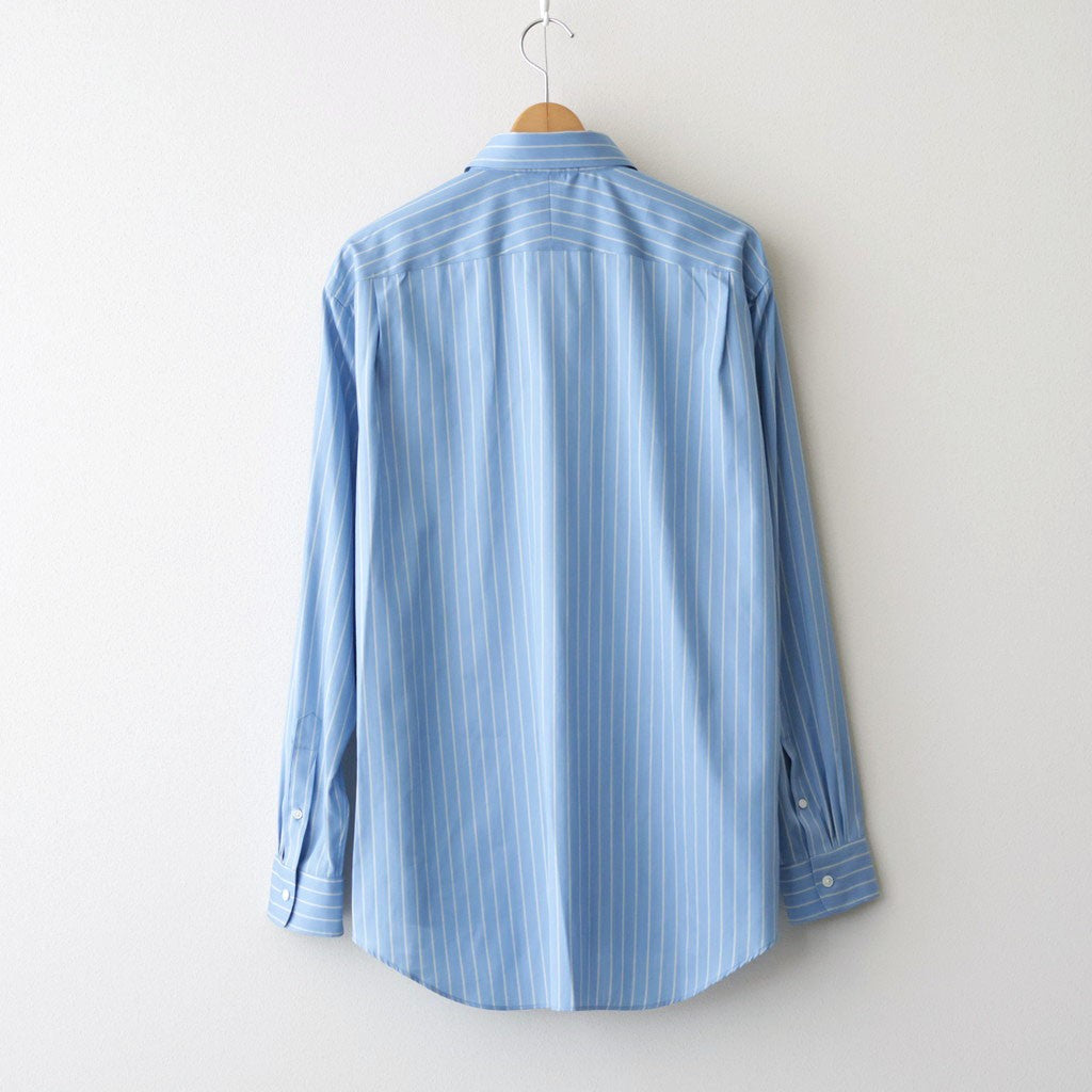 COTTON SILK STRIPE SHIRT #SAX BLUE STRIPE [A26AS01CS]