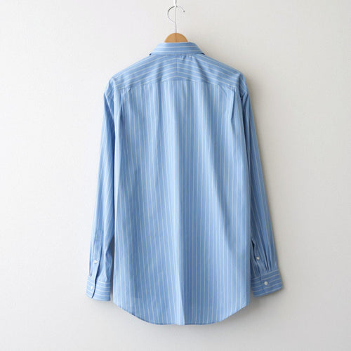 COTTON SILK STRIPE SHIRT #SAX BLUE STRIPE [A26AS01CS]