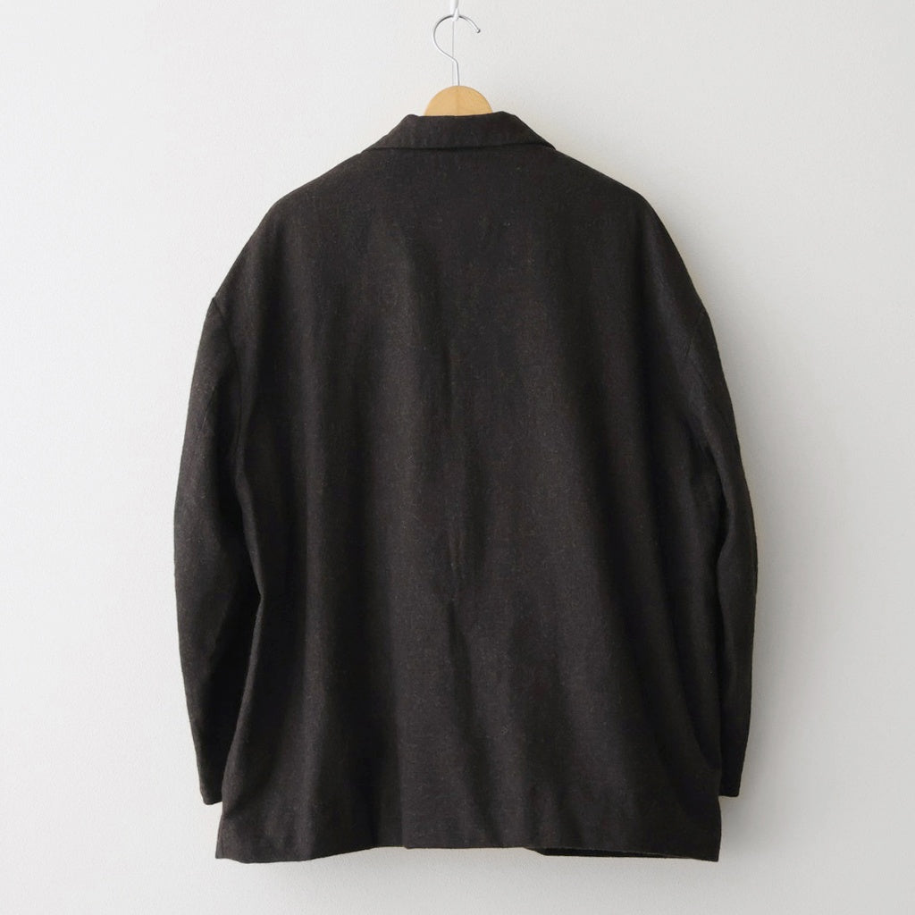 縮絨ウール2WAYカラーJK #DARK BROWN [D225-J332]