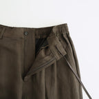 VIS/LI/RA TWILL WIDE EASY SHORT TROUSERS #KHAKI BROWN [ST.1437]