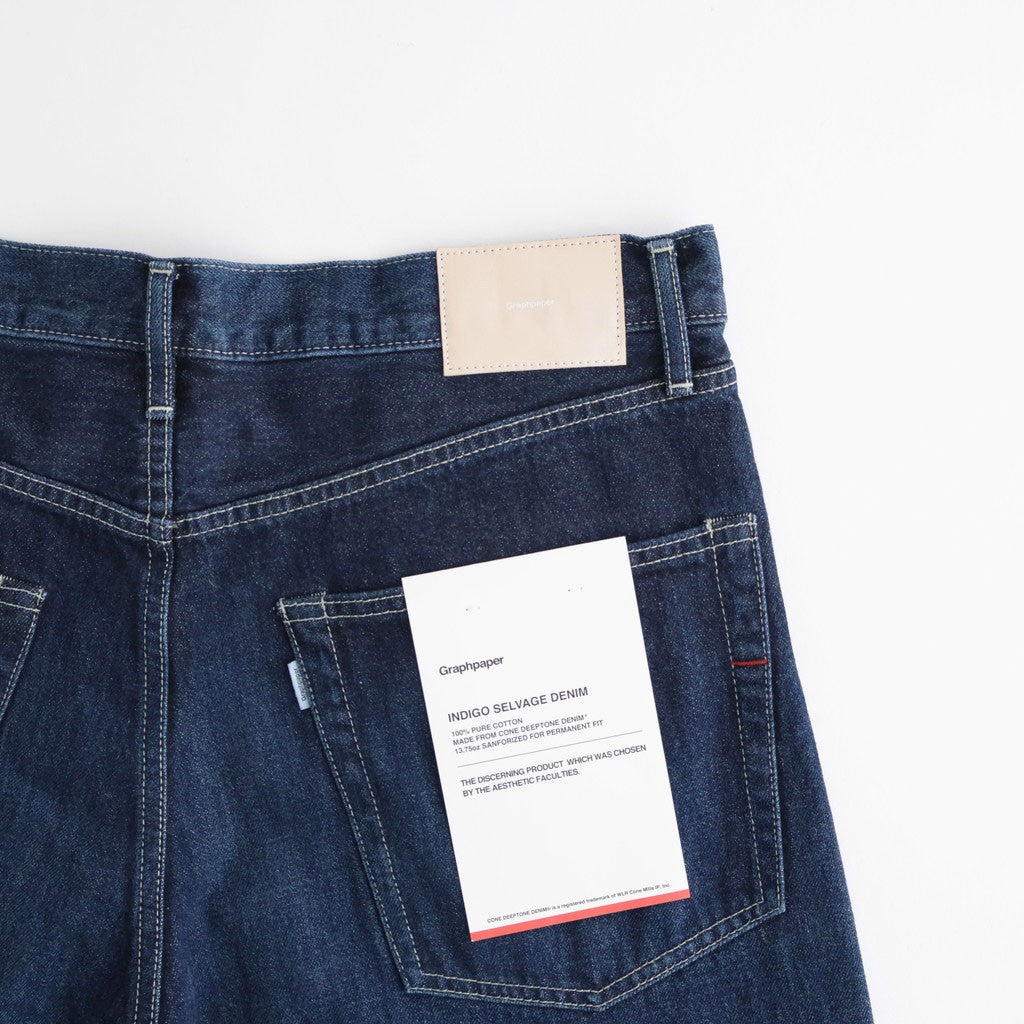 Selvage Denim Five Pocket Wide Straight Pants #INDIGO DARK FADE [GU263-40059DB]