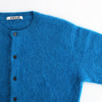 GARMENT-DYED BABY ALPACA FUR KNIT CREW-NECK CARDIGAN #ROYAL BLUE [A26AC03BA]