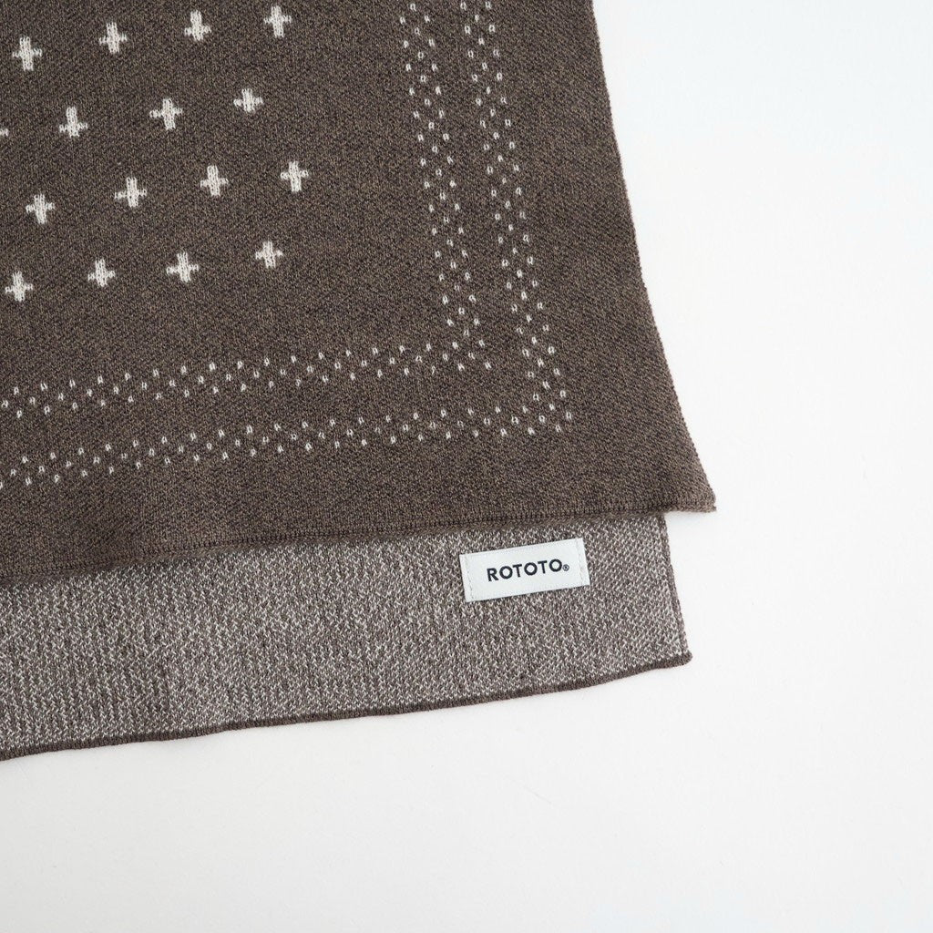 MERINO COTTON BANDANA SCARF #MOCHA [R5192-AW26]