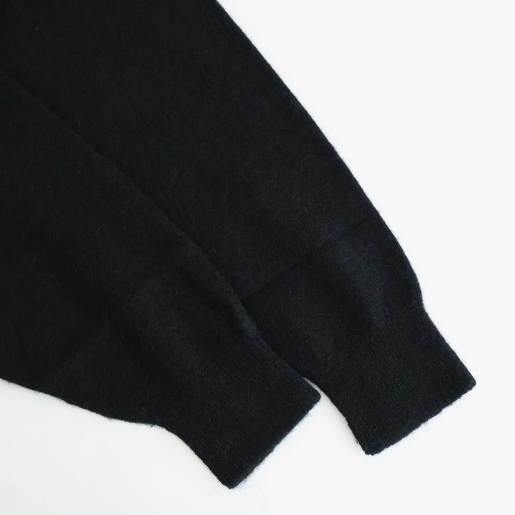 WOOL/ALPACA KNIT CREW NECK LS #BLACK [ST.1294]