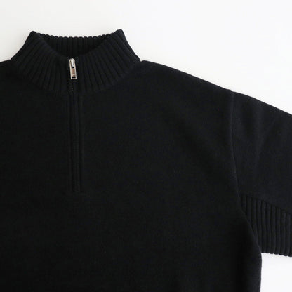 HALF ZIP PULLOVER SWEATER #BLACK [YK24FW0833S]