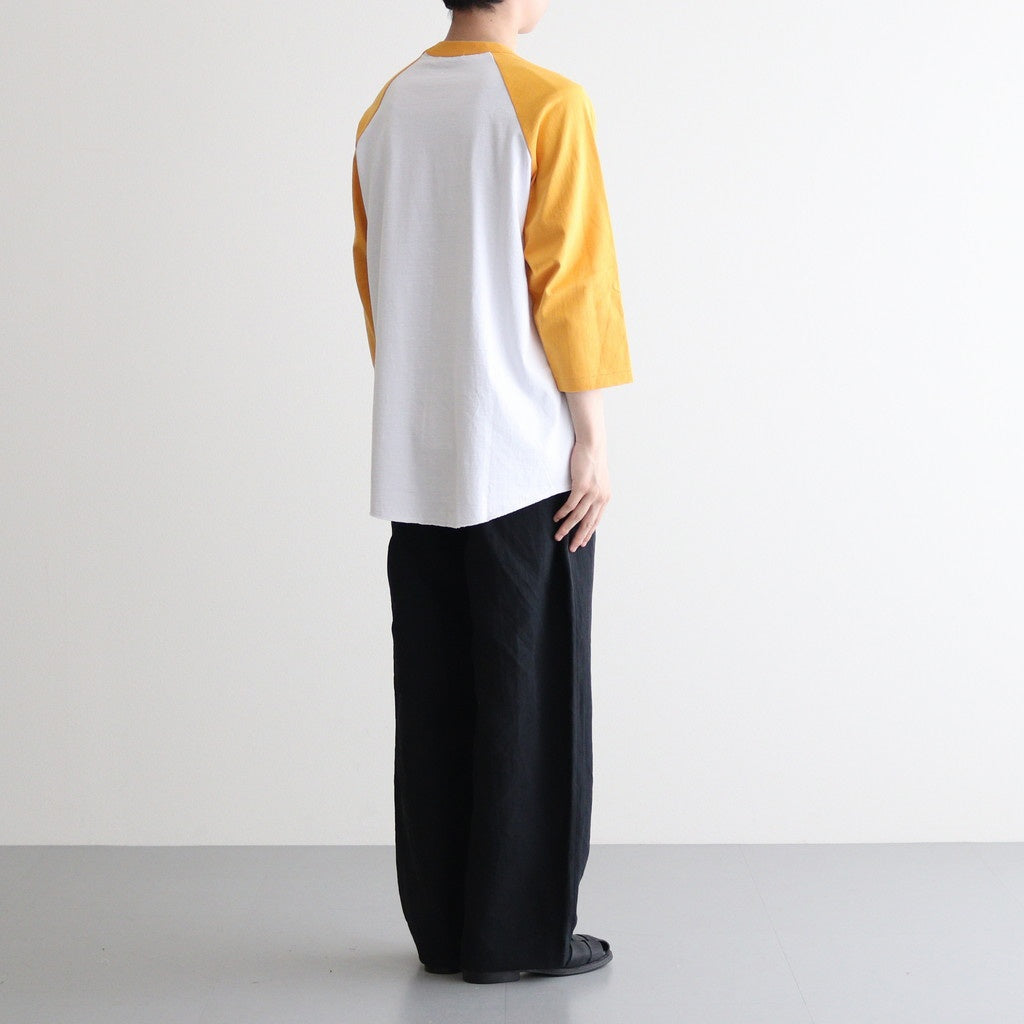 Raglan Sleeve Tee #WHITE×YELLOW [TP233-70035]