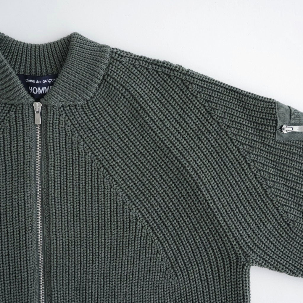 BATONER ウール梳毛片畔 ジップカーディガン #KHAKI [HR-N003-051]