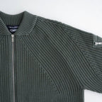 BATONER ウール梳毛片畔 ジップカーディガン #KHAKI [HR-N003-051]