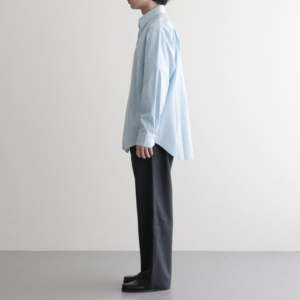 Cotton Poplin Striped Classic Shirt #Blue [OFH010SH12]