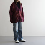 SQUARE PANNEL MOHAIR CARDIGAN #BURGUNDY [YK23FW0590S]