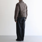 WASHED FINX COTTON GABARDINE FLIGHT BLOUSON #DEEP OLIVE [A25AB01HM]