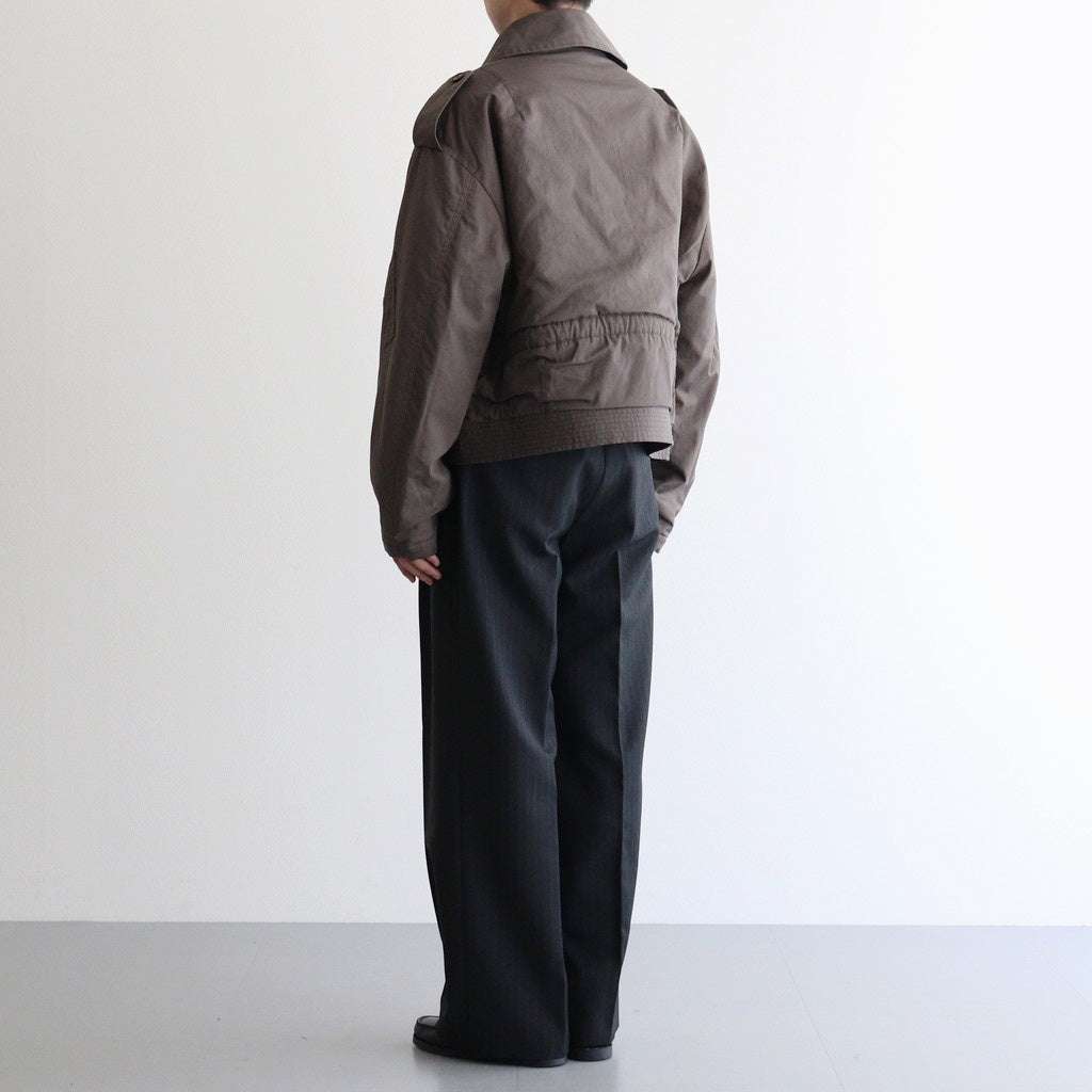 WASHED FINX COTTON GABARDINE FLIGHT BLOUSON #DEEP OLIVE [A25AB01HM]