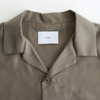 CUPRO TWILL OVERSIZED OPEN COLLAR SS SHIRT #TAUPE [ST.1153]