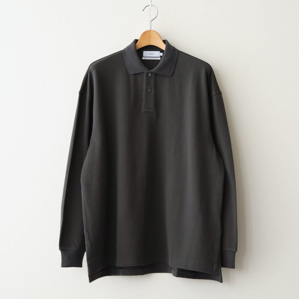 Cotton Pique Jersey L/S Polo #CHARCOAL [GM261-70417]