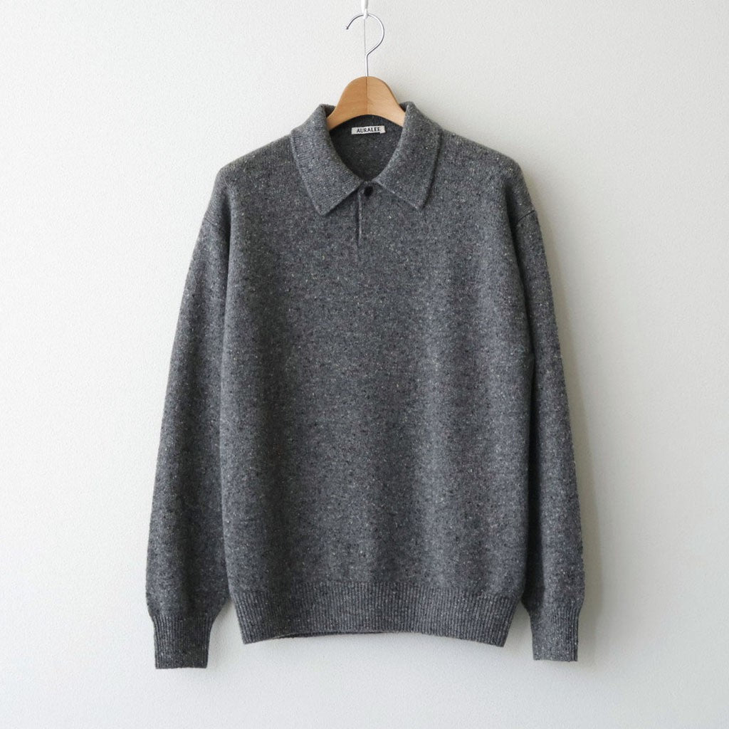 CASHMERE NEP KNIT POLO #MIX GRAY [A26AP02NE]