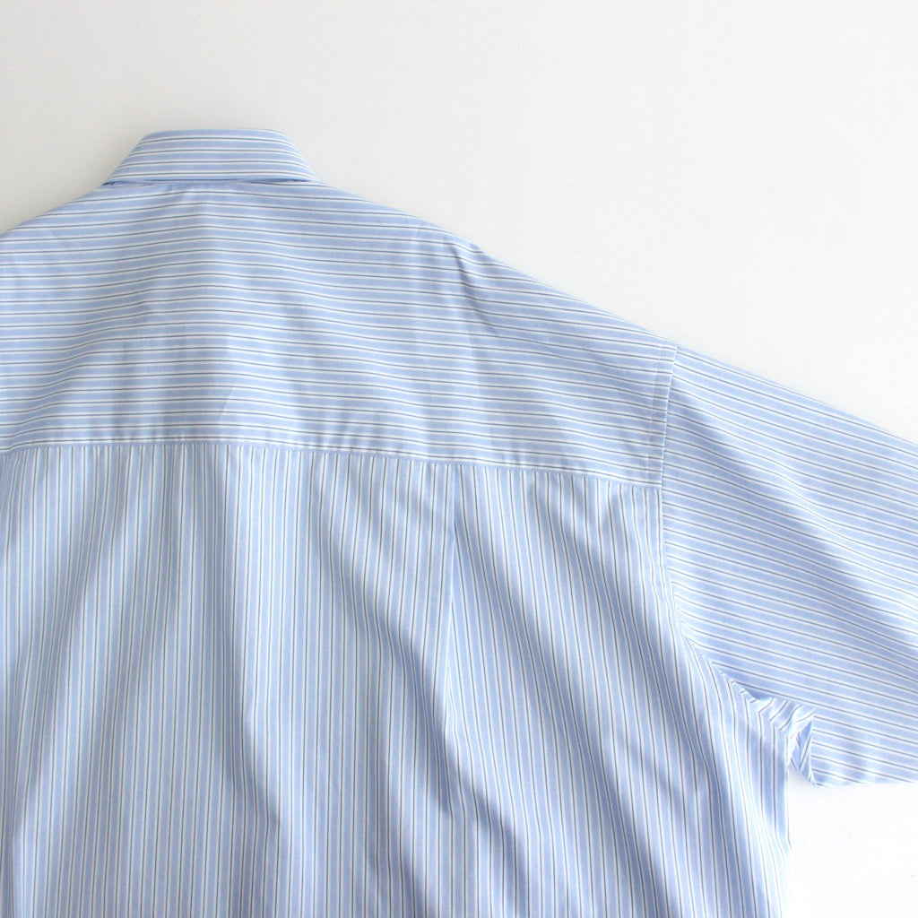 SIDOGRAS L/S Oversized Regular Collar Shirt #SAX STRIPE [GM252-50010]