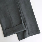 BLUEFACED WOOL TWO-TUCK SLACKS #GRAY STRIPE [A25AP05BS]