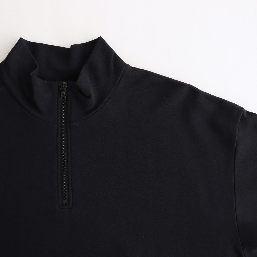 ELASTIC HIGH GAUGE SWEAT HALF ZIP P/O #INK BLACK [A25SP01NU]