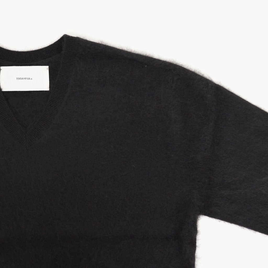 Woolcashmere Vneck Knit #BLK [12620508]