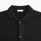 WOOL MINI BOUCLE POLO CARDIGAN #BLACK [KRAGLW0303]
