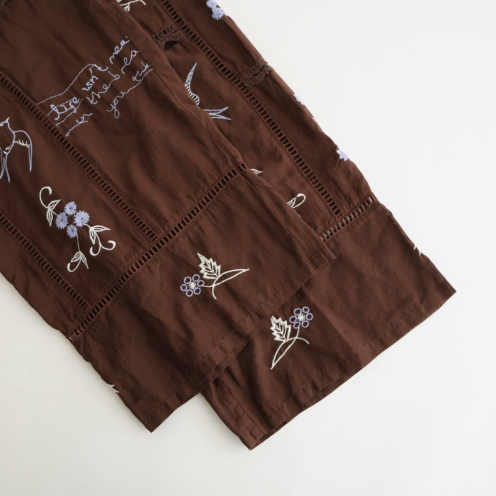 Embroidery Patchwork Trousers #BUG [12610719]