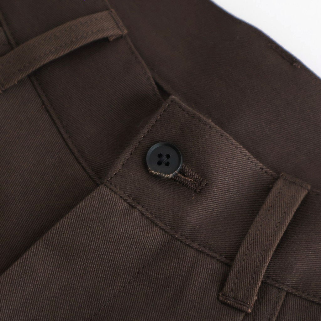 BRUSHED CHINO ONE TUCK WIDE PANTS #BROWN [ST.1399]