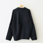 EXTRA FINE WOOL KNIT TUCKED CARDIGAN #BLACK [ST.1298]