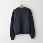 GARMENT-DYED BABY ALPACA FUR KNIT CREW-NECK CARDIGAN #DARK GRAY [A26AC01BA]
