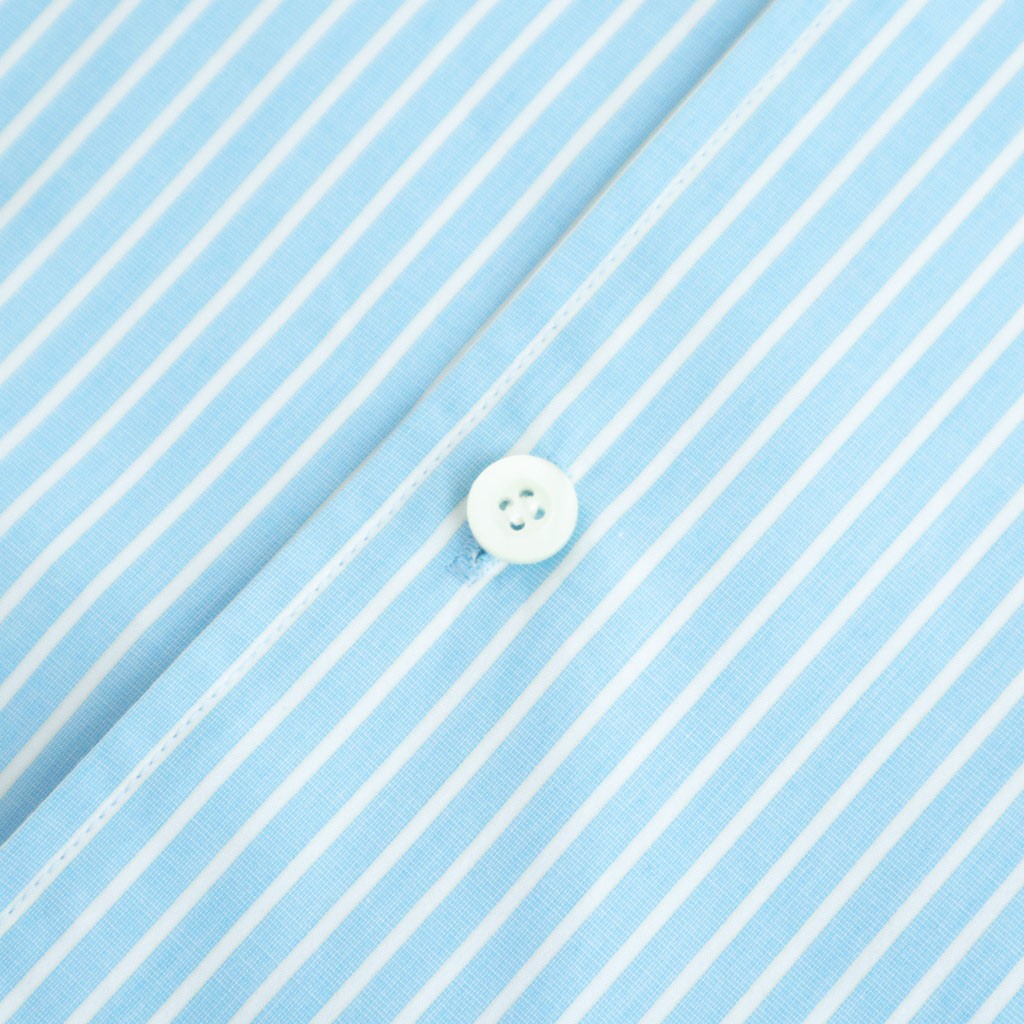 Cotton Poplin Striped Classic Shirt #Blue [OFH010SH12]