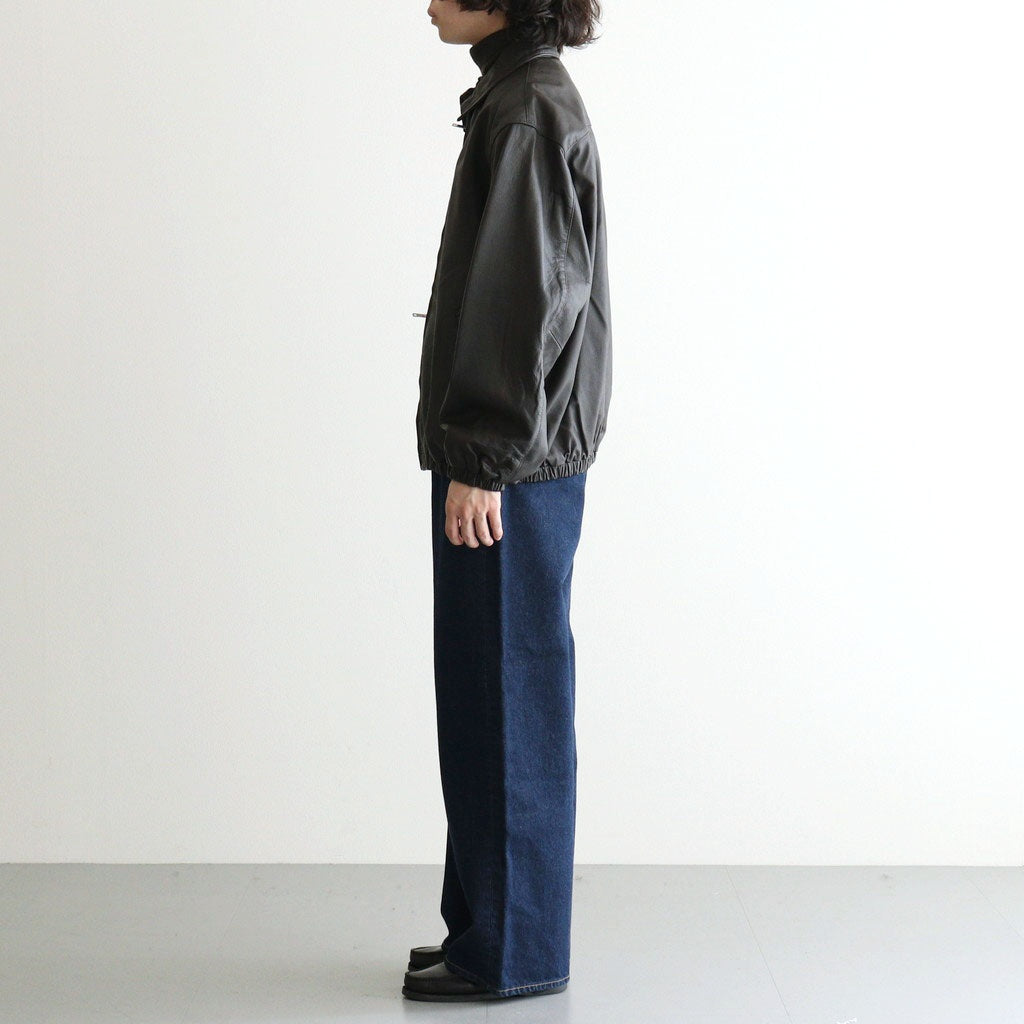 Calf Leather Sports Jacket #Dark Brown [YK26FW01306B]