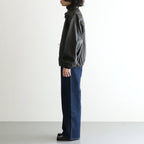 Calf Leather Sports Jacket #Dark Brown [YK26FW01306B]